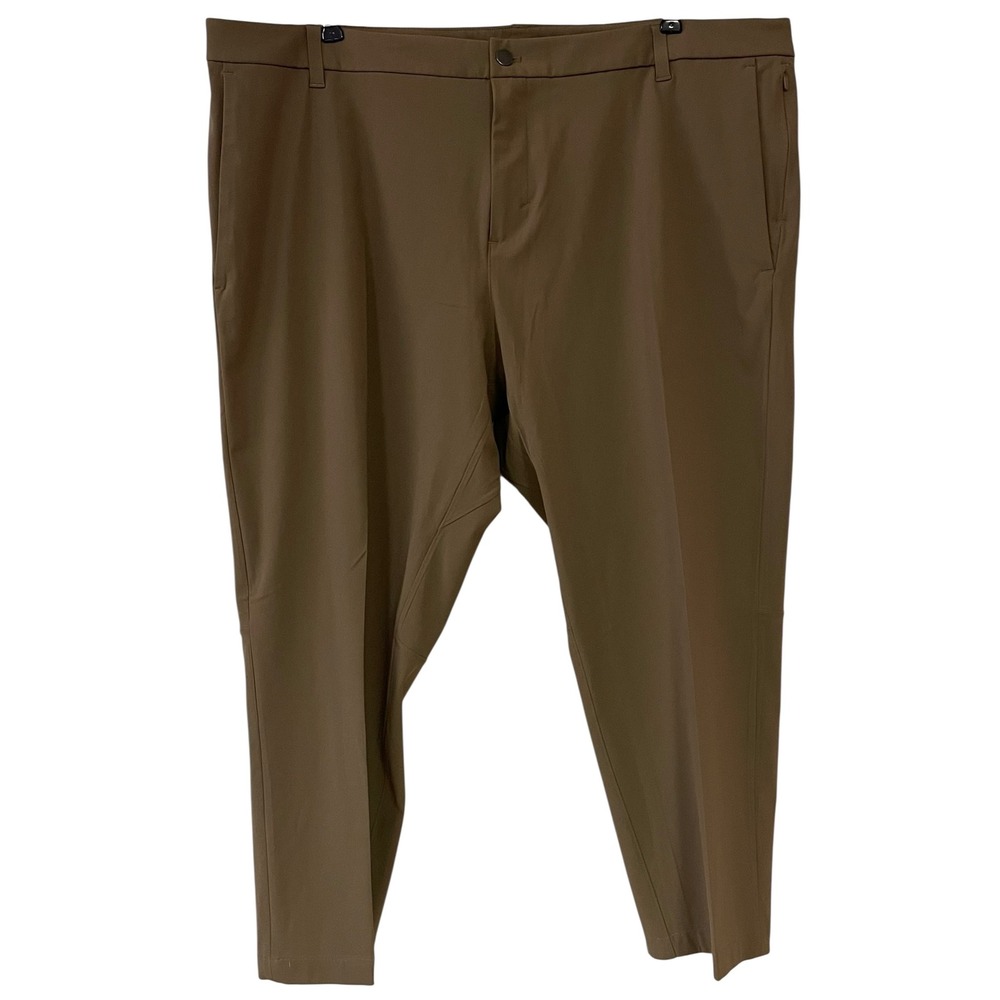 Lululemon Men Commission Slim Fit Pant Brown Warpstreme Pants 44x26 Work LM5986S